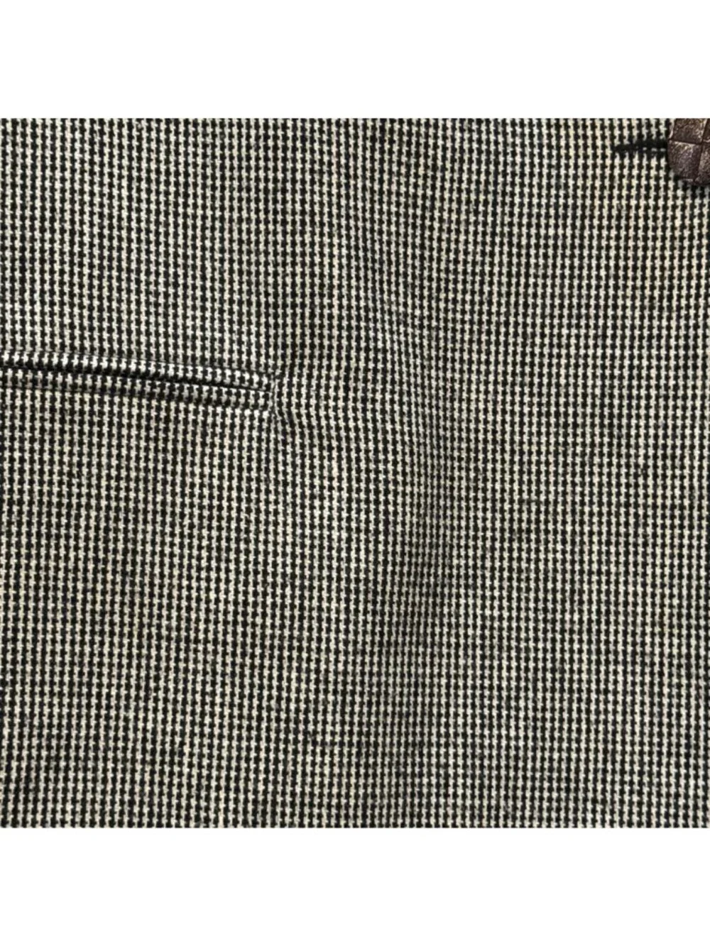 Vintage 1980s Houndstooth Wool Blazer Size 10P Velvet Collar Black White Regency - Picture 6 of 8